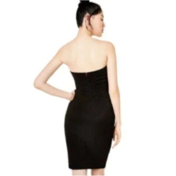 NWT Emerald Sundae Black Strapless Bodycon Fancy Party Dress Juniors Large - Picture 3 of 8